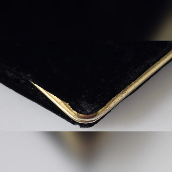 Vintage Black Velvet Clutch Purse - Picture 8 of 12